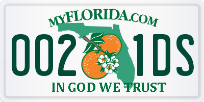 FL license plate 0021DS