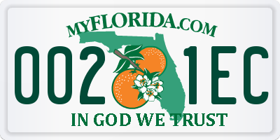 FL license plate 0021EC