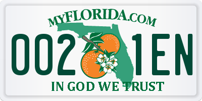 FL license plate 0021EN