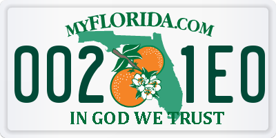 FL license plate 0021EO