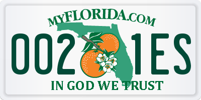 FL license plate 0021ES