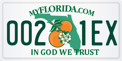 FL license plate 0021EX