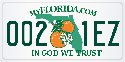 FL license plate 0021EZ