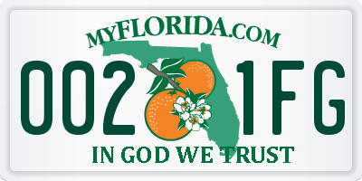 FL license plate 0021FG
