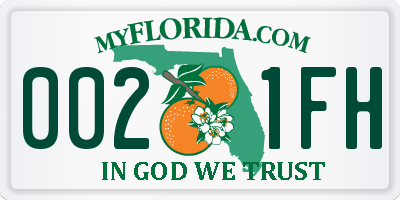 FL license plate 0021FH