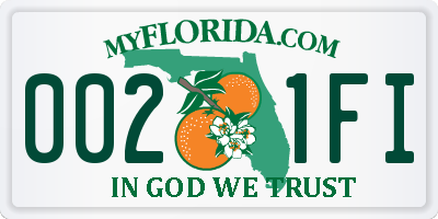FL license plate 0021FI