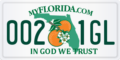 FL license plate 0021GL