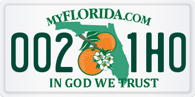 FL license plate 0021HO