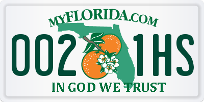 FL license plate 0021HS