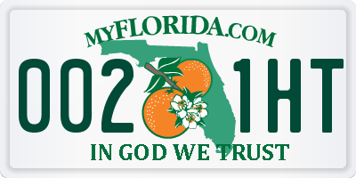 FL license plate 0021HT
