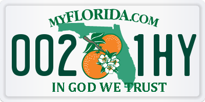FL license plate 0021HY