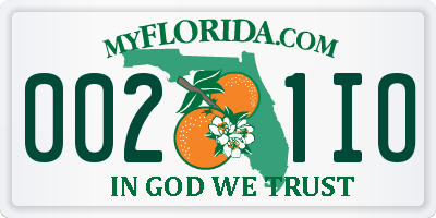 FL license plate 0021IO