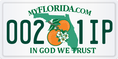 FL license plate 0021IP