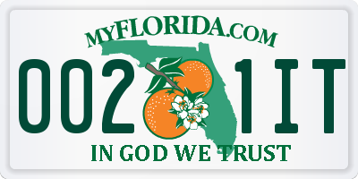 FL license plate 0021IT