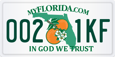 FL license plate 0021KF