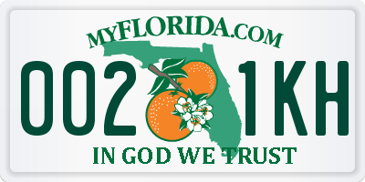 FL license plate 0021KH