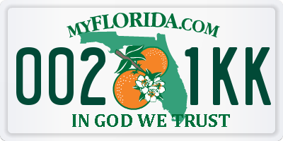 FL license plate 0021KK
