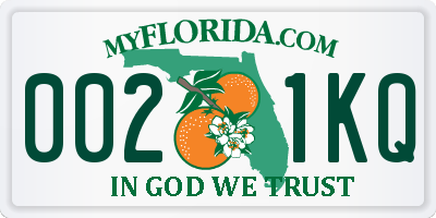 FL license plate 0021KQ
