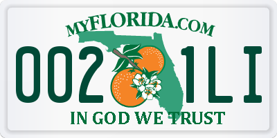FL license plate 0021LI