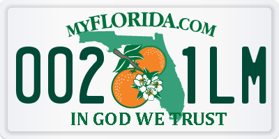 FL license plate 0021LM