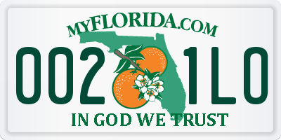FL license plate 0021LO
