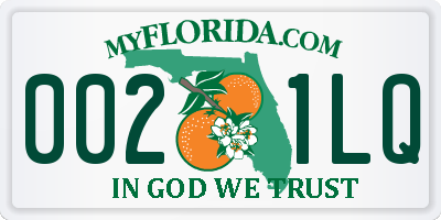 FL license plate 0021LQ