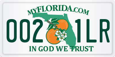 FL license plate 0021LR