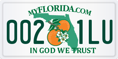 FL license plate 0021LU
