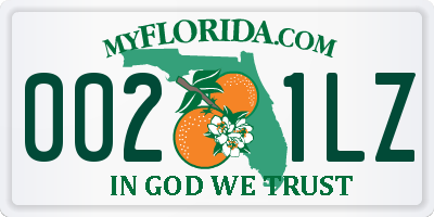 FL license plate 0021LZ