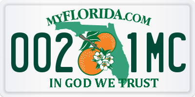 FL license plate 0021MC