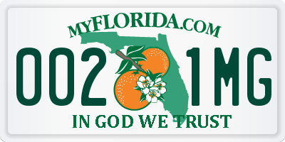 FL license plate 0021MG