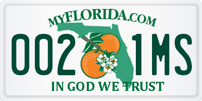FL license plate 0021MS