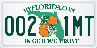 FL license plate 0021MT