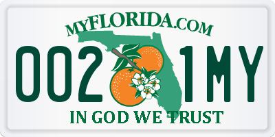 FL license plate 0021MY