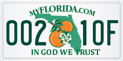 FL license plate 0021OF