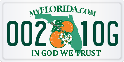 FL license plate 0021OG