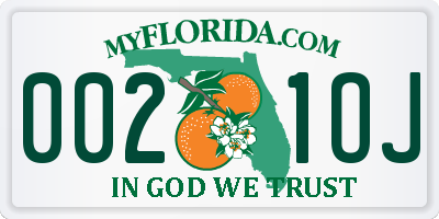 FL license plate 0021OJ