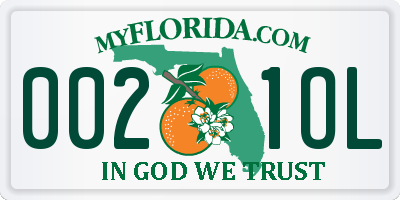 FL license plate 0021OL