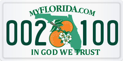FL license plate 0021OO