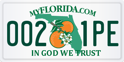 FL license plate 0021PE