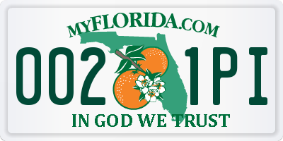FL license plate 0021PI