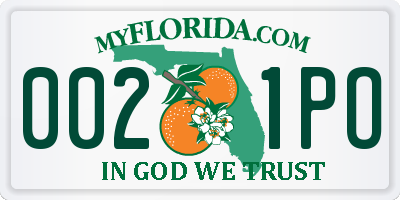 FL license plate 0021PO