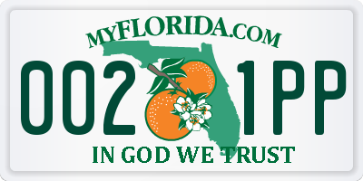 FL license plate 0021PP