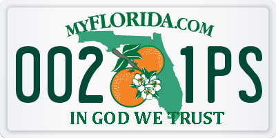 FL license plate 0021PS