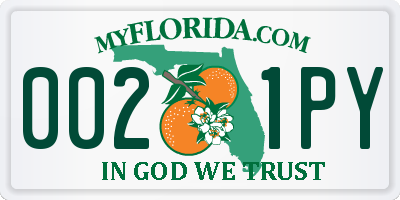 FL license plate 0021PY