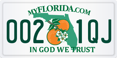 FL license plate 0021QJ
