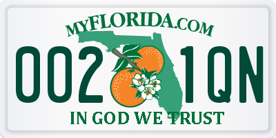 FL license plate 0021QN