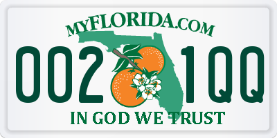 FL license plate 0021QQ