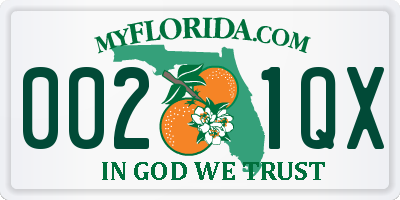 FL license plate 0021QX