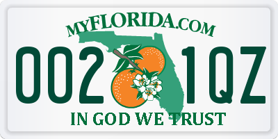 FL license plate 0021QZ